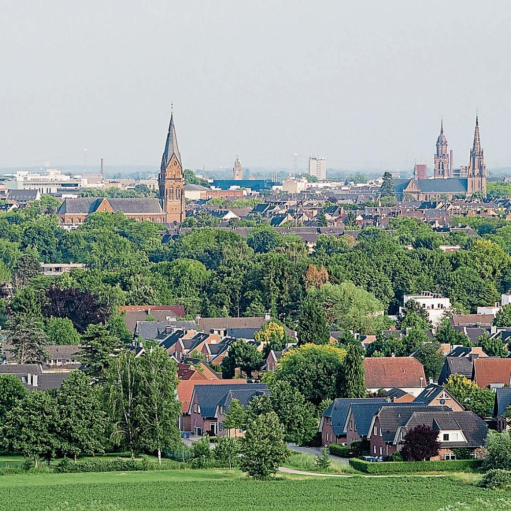 Blick auf die Krefelder Innenstadt. Zukünftig soll die Region einen Pastoralen Raum umfassen.