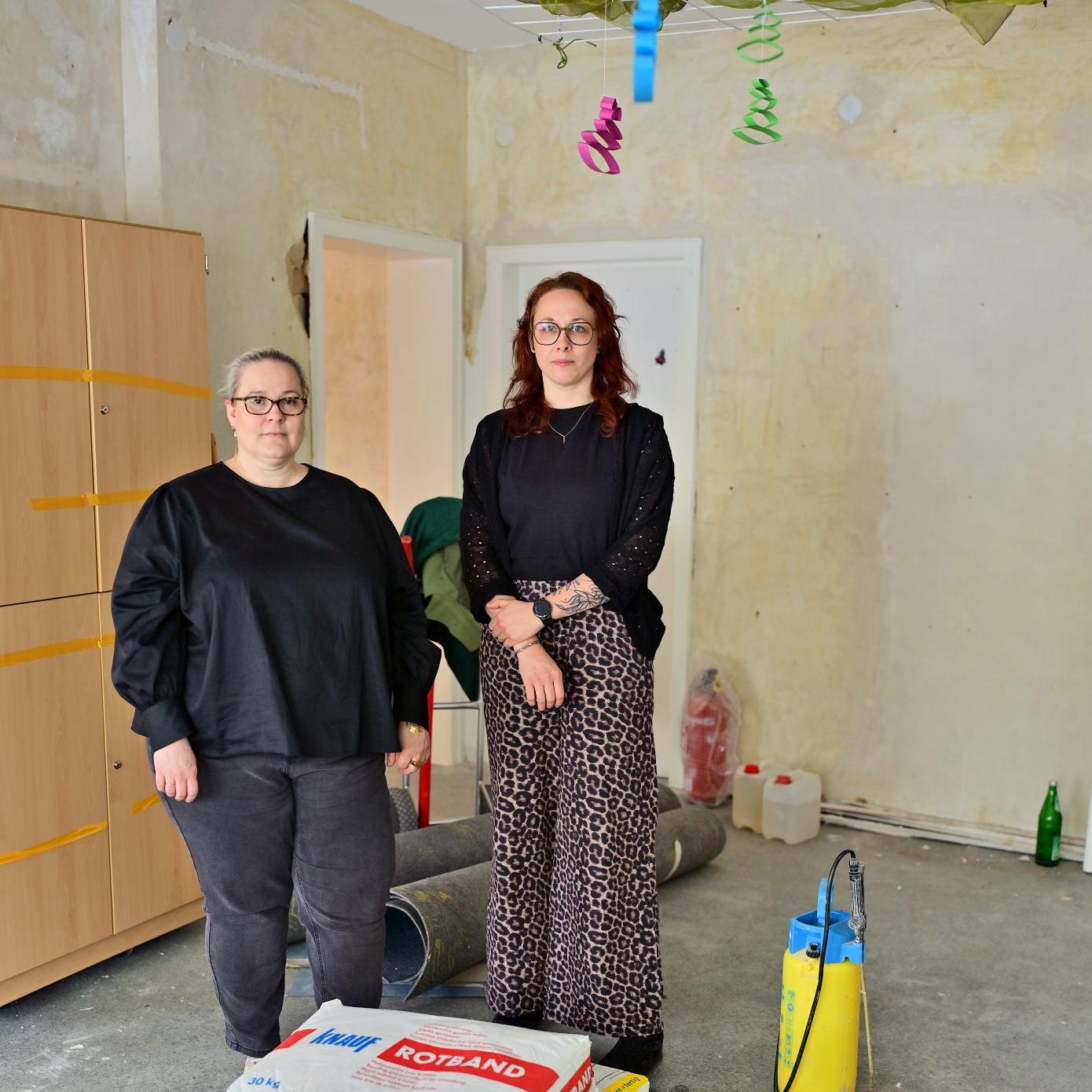 Auf der Baustelle: Mareike van Eickels (l.)  und Eva Baum