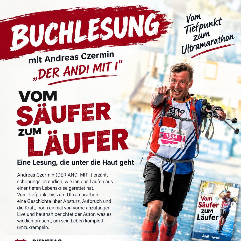 Buchlesung 6.10.26 'Vom Säufer zum Läufer'