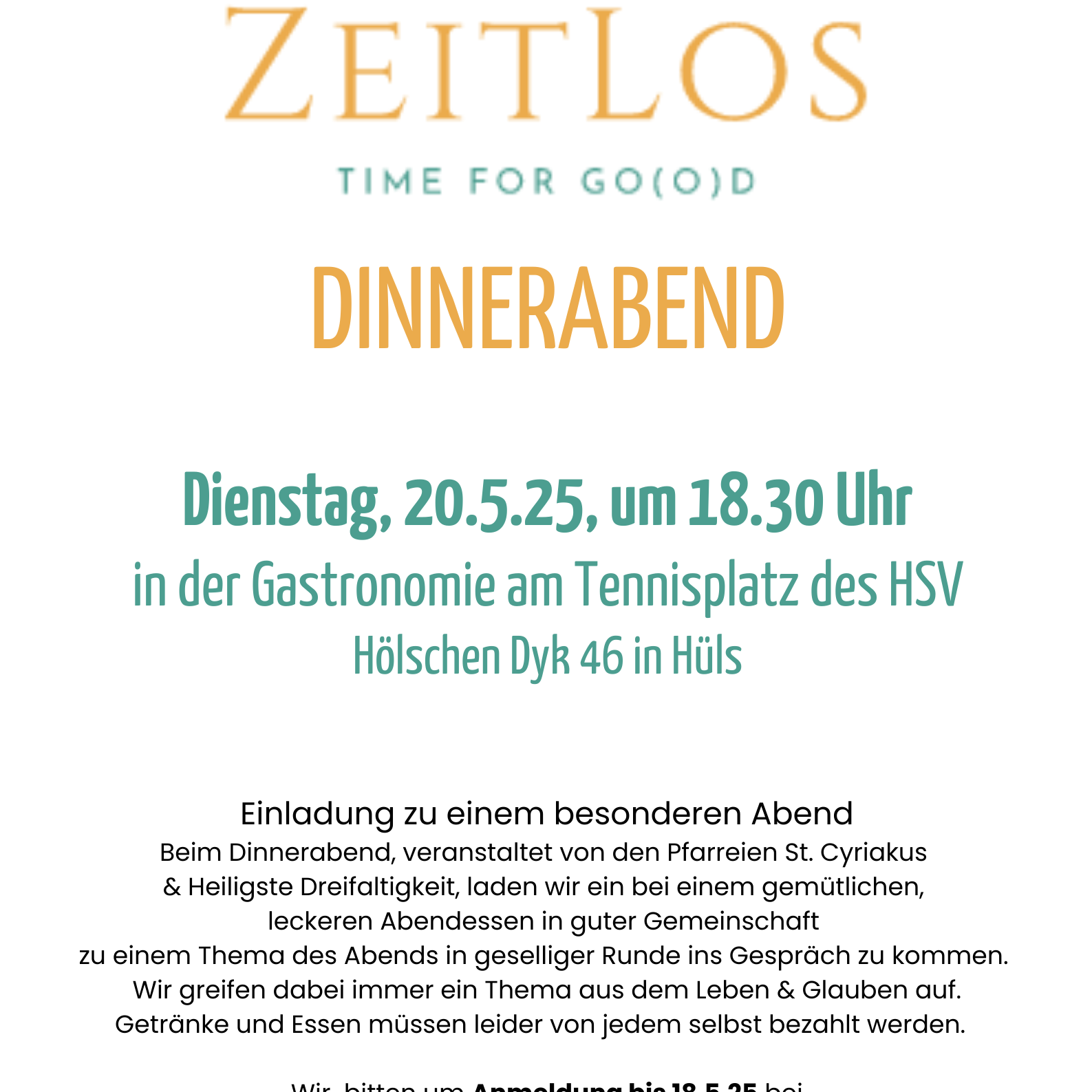 Dinnerabend am 20.05.2025