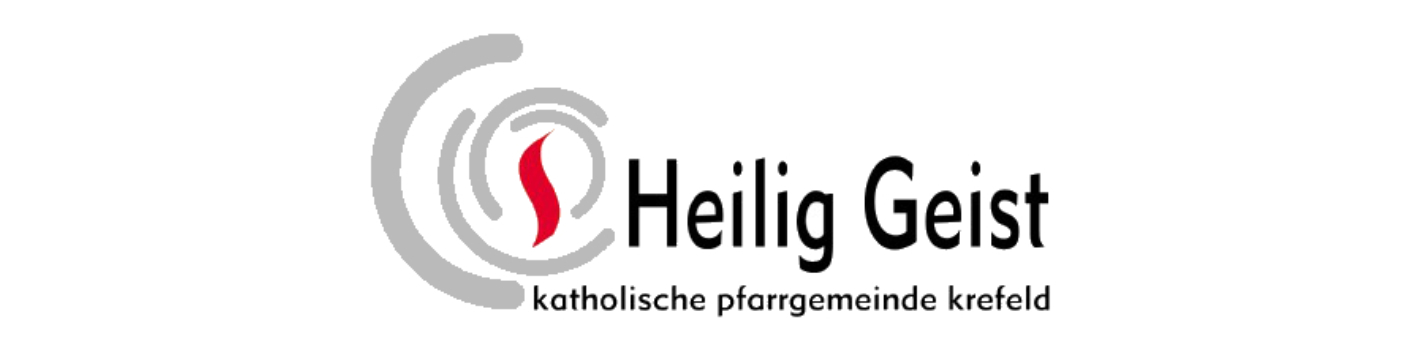 Ineinander verschlungene Halbkreise, in deren Mitte eine rote Flamme scheint