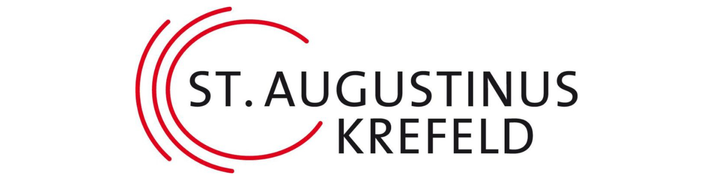 rote Halbkreise schieben sich rund um den Namen 'St. Augustinus-Krefeld'