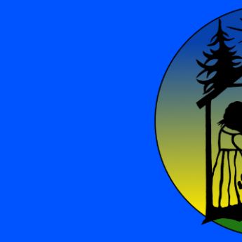 Scherneschnitt mit Maria, Josef und dem Kind in einer Hütte