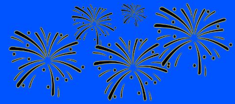 Feuerwerk auf blauem Hintergrund