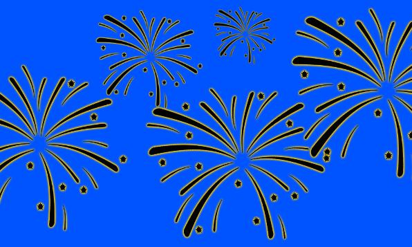 Feuerwerk auf blauem Hintergrund