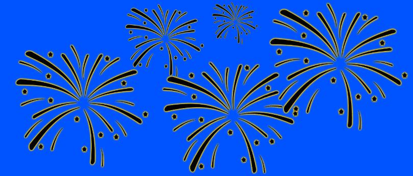 Feuerwerk auf blauem Hintergrund