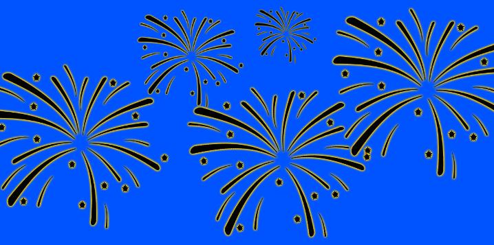 Feuerwerk auf blauem Hintergrund