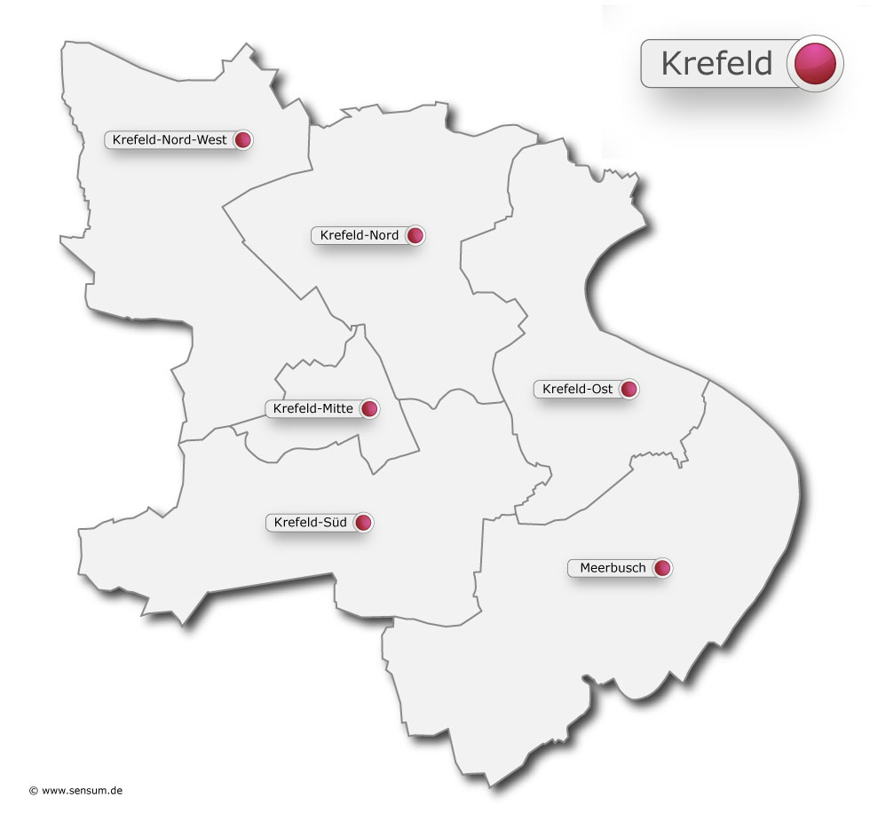 Karte Region Krefeld