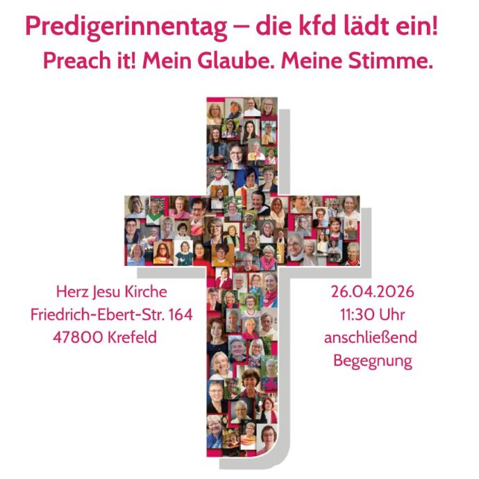 Kreuz bestehend aus vielen Frauengesichtern