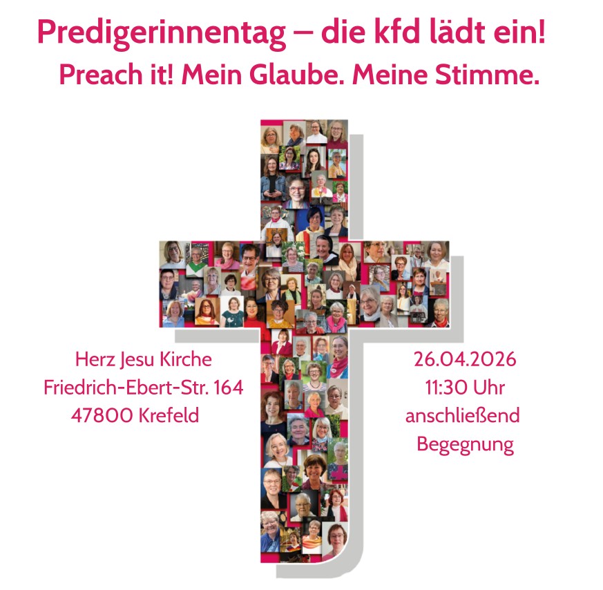 Kreuz bestehend aus vielen Frauengesichtern