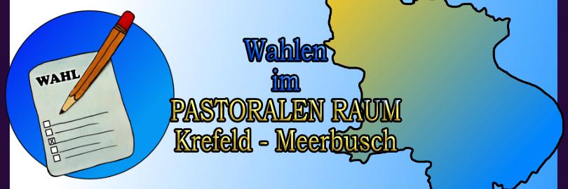 Kreisbildmit Stift und Zettel, daneben der Titel, rechts der Umriss des Pastoralen Raumes