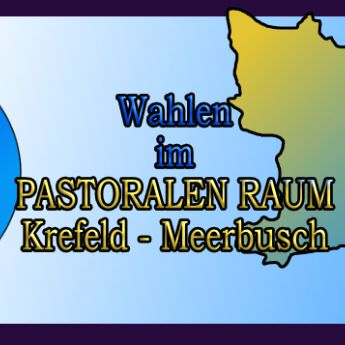 Kreisbildmit Stift und Zettel, daneben der Titel, rechts der Umriss des Pastoralen Raumes