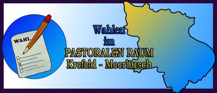 Kreisbildmit Stift und Zettel, daneben der Titel, rechts der Umriss des Pastoralen Raumes