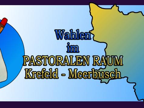 Kreisbildmit Stift und Zettel, daneben der Titel, rechts der Umriss des Pastoralen Raumes