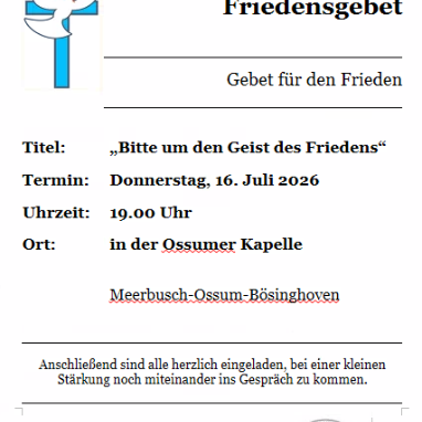 Ökumenisches Friedensgebet 16.07.2026