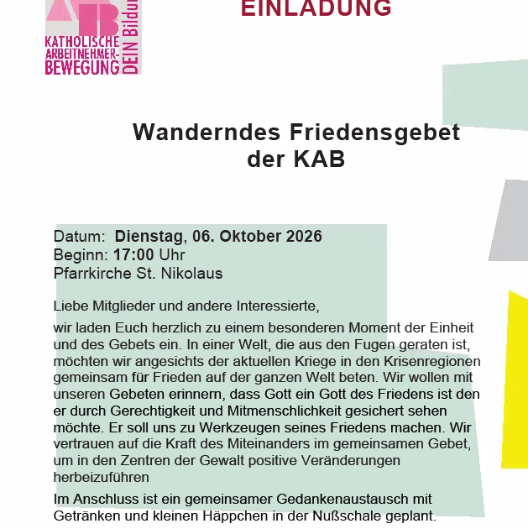 Wanderndes Friedensgebet 2026