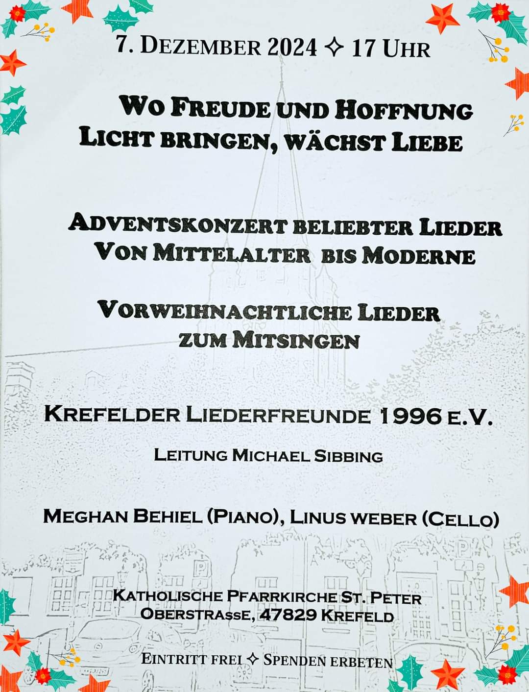 Lieder zum Mitsingen 7.12.2024